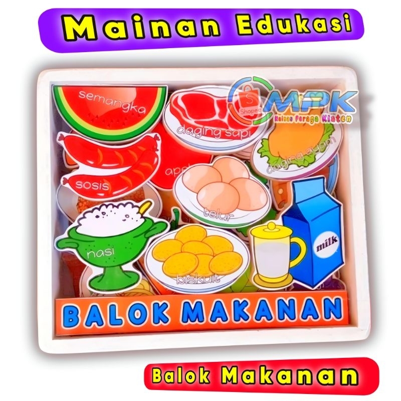 MAINAN BALOK MAKANAN MAINAN REPLIKA MAKANAN
