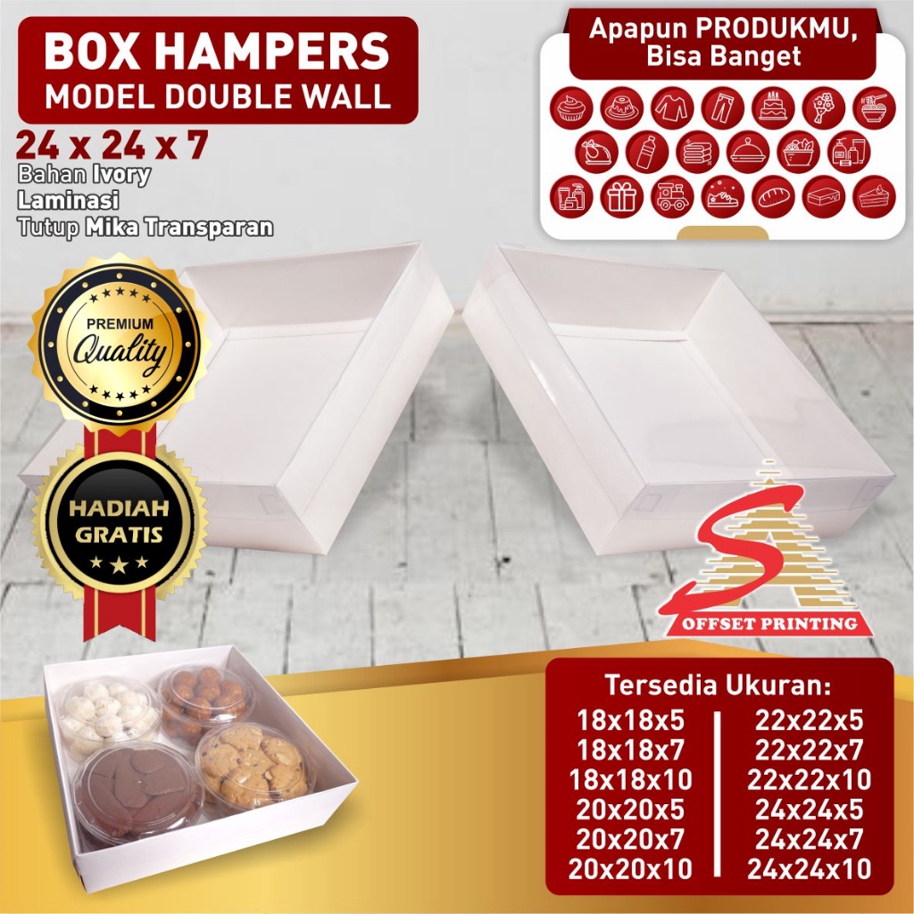 

24 x 24 x 7 Box Hampers tutup mikabox dus kemasan PuddingSpikuMarmer cakecakelapis legit