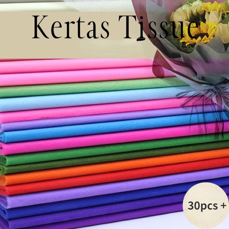 

First Sale 3PCS KERTAS BUNGA COTTON PAPER TISSUE KERTAS TISU BUKET BUNGA FLOWER WRAPPING BUKET BUNGA