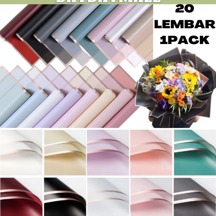 

Garansi Uang Kembali 2 LEMBAR Flower Wrapping Paper Varian List Gold Kertas Buket Bunga Cellophane Florist PACK KB1