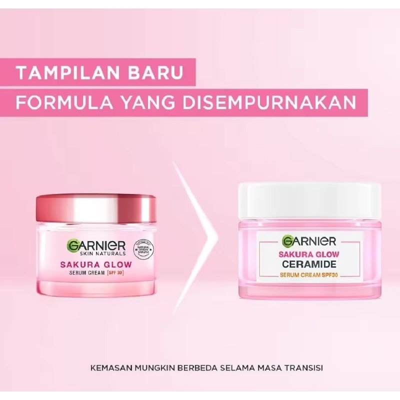 Garnier Serum Cream Bright Complete dan Sakura Glow siang dan malam 50ml Moisturizer Cream Siang -Ma