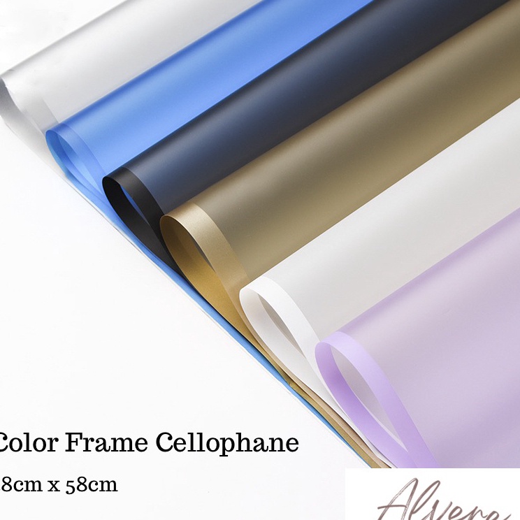 

Top Brand Color Frame Cellophane Transparan List 2 Lembar Wrapping Paper Bouquet