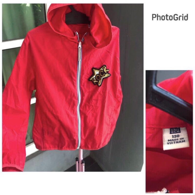 jaket anak Uniqlo pocket able sz 130 merah