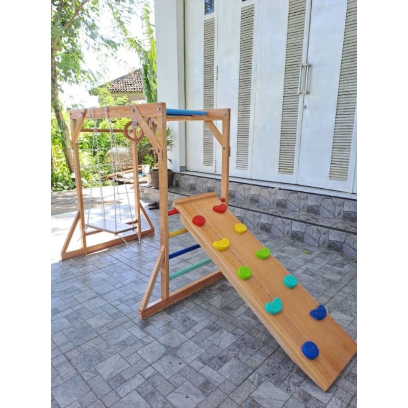READY STOK Tangga Brakiasi type D mainan panjatan prosotan ayunan anak