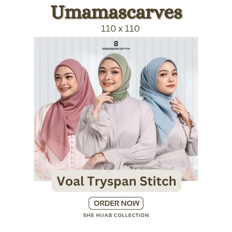 Umama Scarves Voal Tryspan Stich/ Hijab Umama Voal / Umama Voal / Hijab Segiempat Umama / Hijab Umam