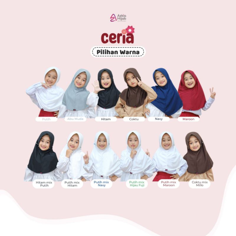 Kerudung Sekolah Anak SD/Kerudung Serut/Hijab Sekolah Anak