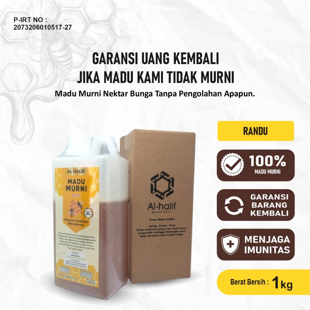 

Madu murni asli 100% original tanpa campuran/Madu murni asli randu/madu murni 1 kg asli 100%