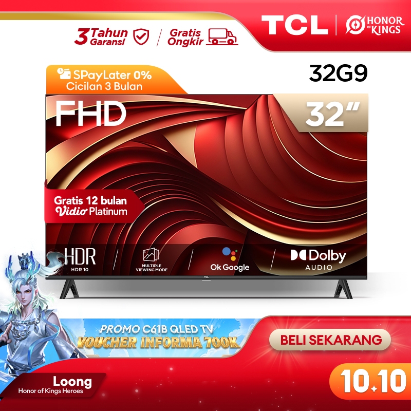 [FHD Google TV] TCL 32 Inch Smart TV - Dolby Audio - Google Play/Netflix/Youtube - Wifi/Bluetooth/HD