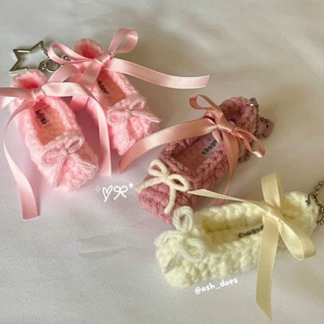 [titania.rch] sepatu ballet bagcharm crochet rajut mini