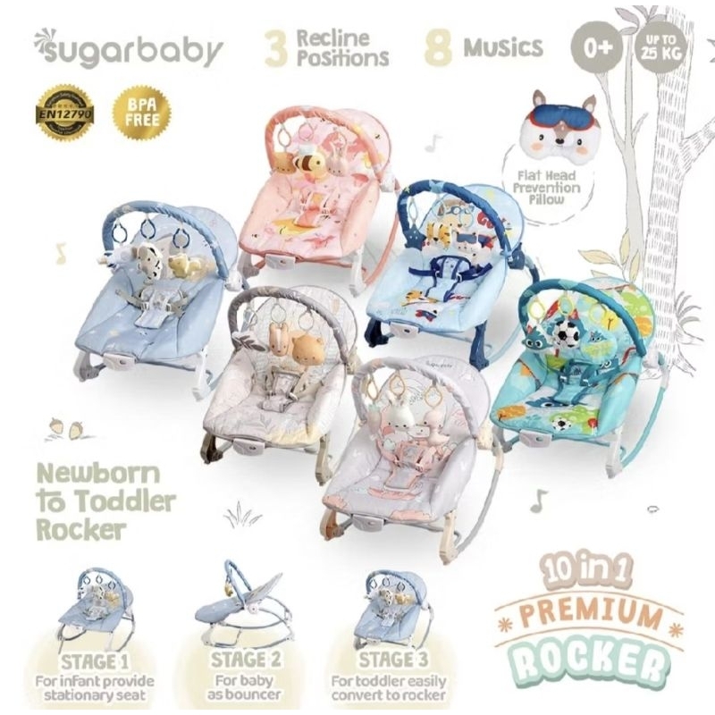 SUGAR BABY | SUGARBABY ROCKING 10IN1 PREMIUM BOUNCER | BOUNCER ANAK MURAH | BOUNCER ELEKTRIK