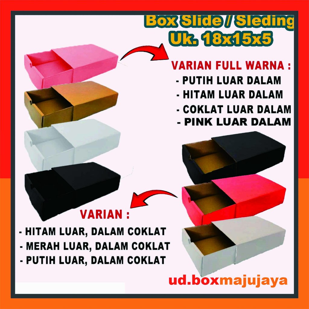 

Box 18X15X5 cm/Sleding/Kardus Polos/Karton / Box kotak Makan