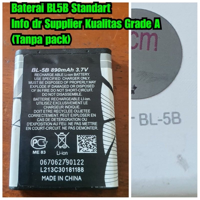 Baterai BL5B Nokia batre BL 5B for Nokia 3220 3230 5070 5200 5300 5320 6070 6080 6120c N80 N90 dll