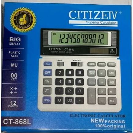 

Berkualitas Kalkulator CT-868-L/12Digit/2 Power energy/Kalkulator Bisnis