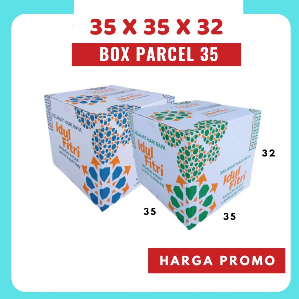 

Box 35x35x32 Kardus Packing/Parcel Lebaran/Dus Lebaran/idul Fitri/Kardus Paket sembako/hampers/eid mubarak/oleh oleh/Polos/Motif