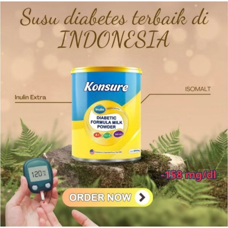 

SUSU BUBUK KONSURE INULIN DIABETIC FORMULA MILK POWDER, SUSU KONSURE MILK POWDER ORIGINAL
