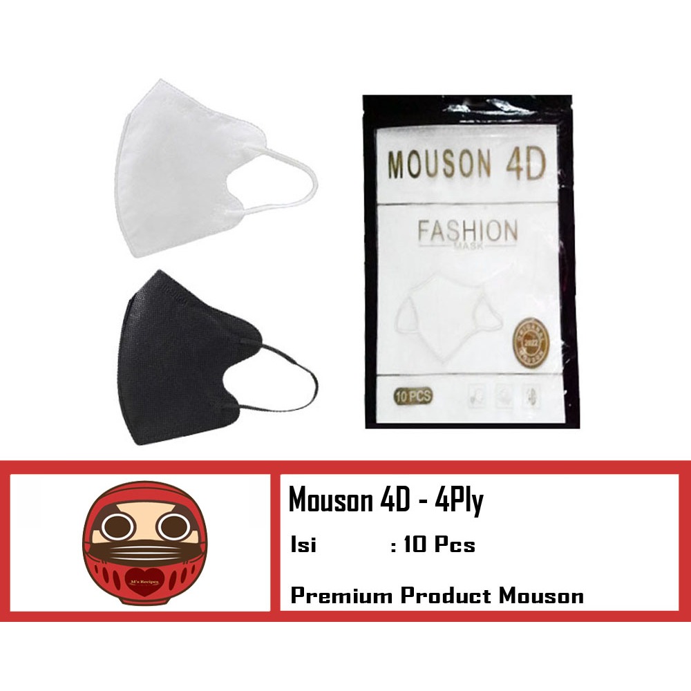 Fashion 4D MOUSON Masker 4 Lapis Kesehatan No.1 (Isi 10Pcs)