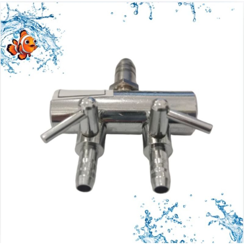 KRAN AERATOR STAINLESS 2 || 4 OUTPUT KRAN ANGIN KRAN PEMBAGI UDARA AIRPUMP AQUARIUM