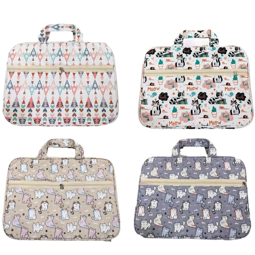 Sleeve Tas Laptop Kanvas dengan Motif untuk Ukuran 14 Inch / Tas Jinjing Laptop 14"