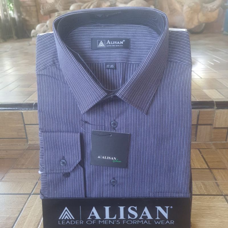 Kemeja Alisan Salur Garis size 17
