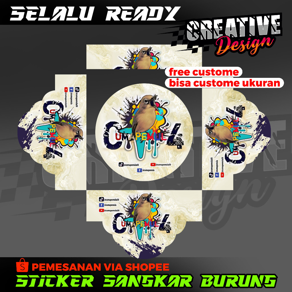 STICKER SANGKAR TEBOK PLECI / CUSTOME STICKER TEBOK PLECI