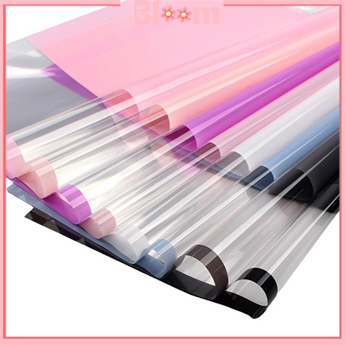 

20 Lembar Kertas Buket Cellophane Flower Wrapping Paper Color Frame Transparan List Waterproof KB6054