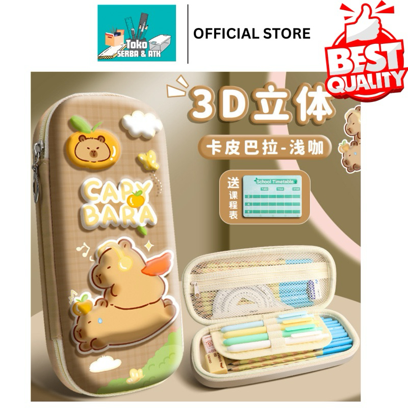 

KOTAK PENSIL 3D CAPY BARA COKELAT PENCIL CASE LUCU PREMIUM ANAK LAKI PEREMPUAN