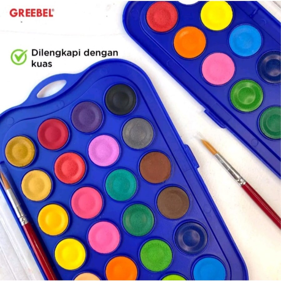 

CAT AIR WATER COLOR CAKE 24 WARNA GREEBEL GRATIS KUAS TERLARIS SF6