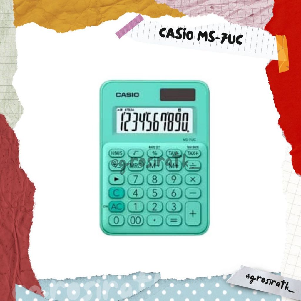

CASIO MS-7UC Kalkulator Kantor Seri Colorful 10 digit