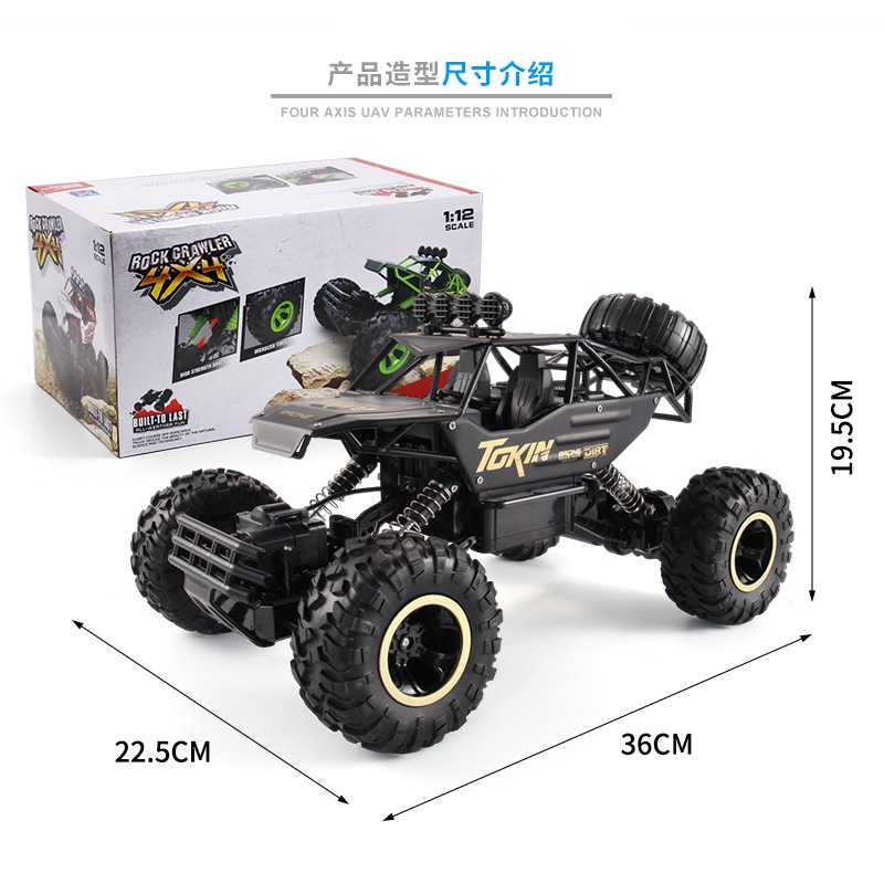 Mainan remote anak anak tokin jumbo bahan metal stainless tahan banting rc rock crawler offroad truc