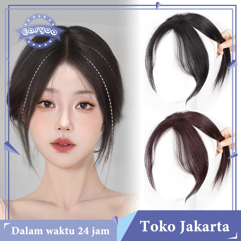 Poni Palsu Belah Tengah Penutup Botak Wanita Hair Clip Rambut Palsu