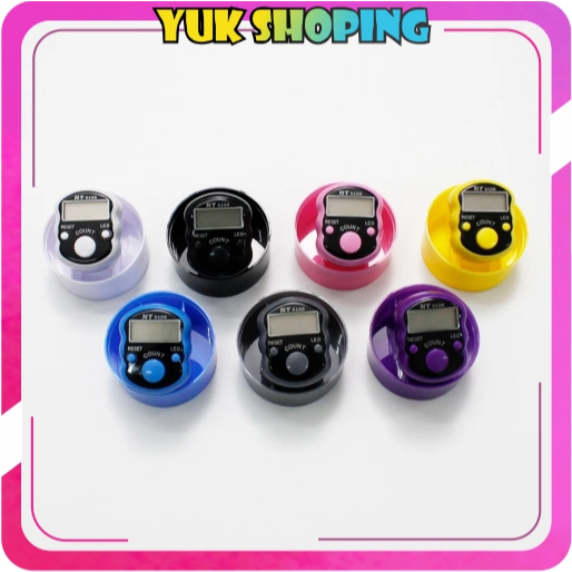 YUKSHOPING Tasbih Digital LED Mini Alat Hitung Jari Free Kotak Model Bulat R1188