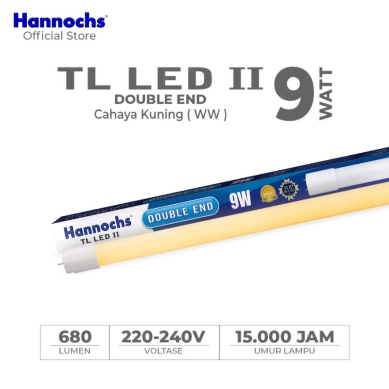 Hannochs Lampu TL LED II Double End 9 Watt Lampu Tube Light - Kuning