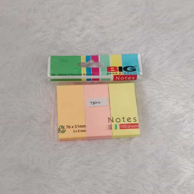 

BIG STICKY NOTES 76X51mm 3 WARNA (Pembatas dan Penanda Kertas)