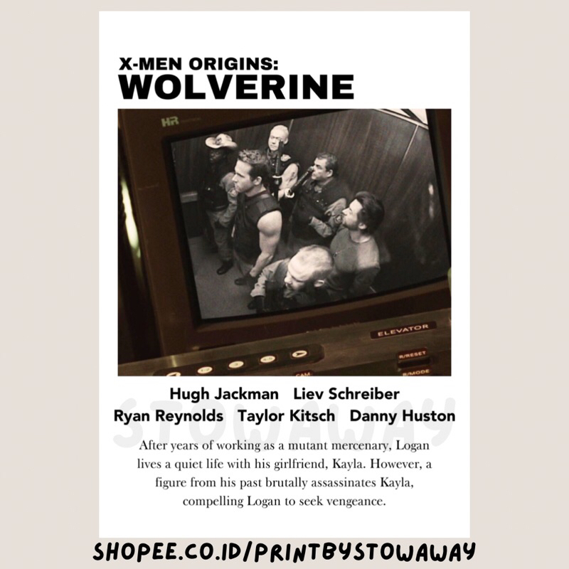 Poster Film Minimalis X-Men Origins: Wolverine (A5)