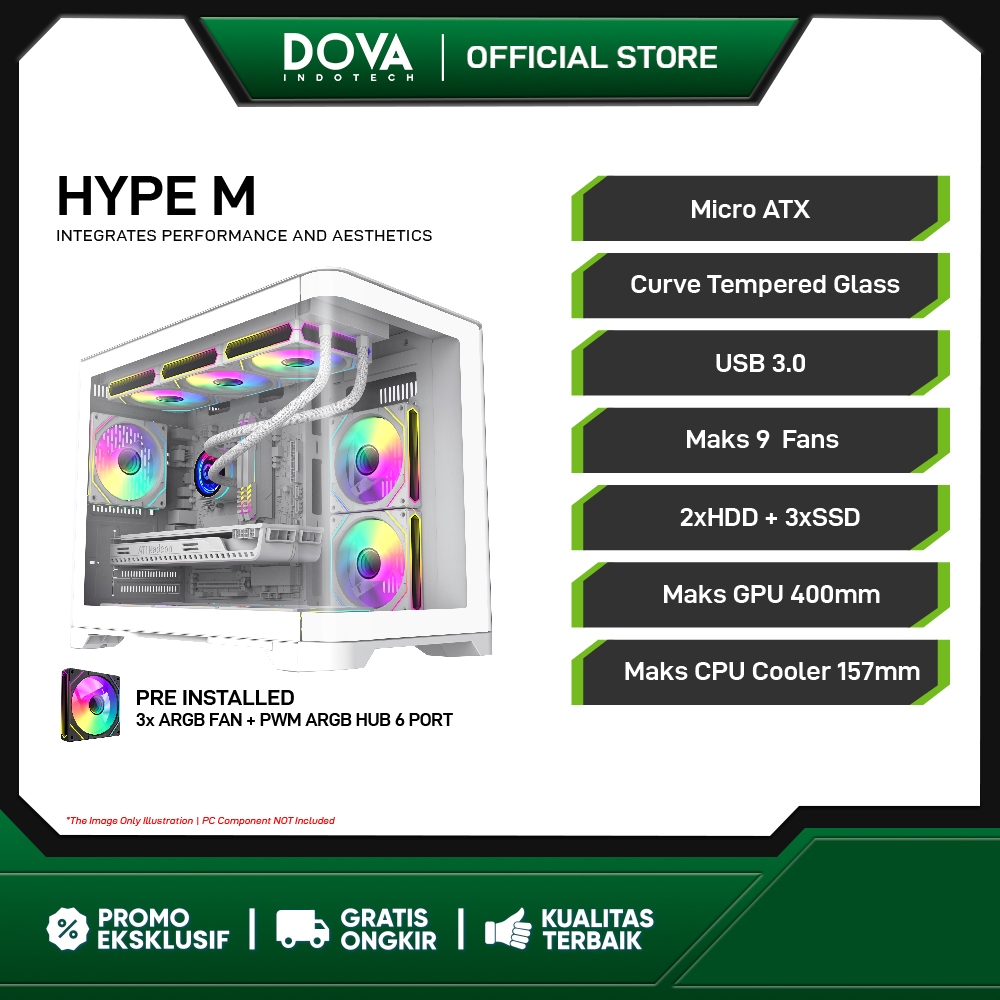 Gamemax Casing PC HYPE MATX - White