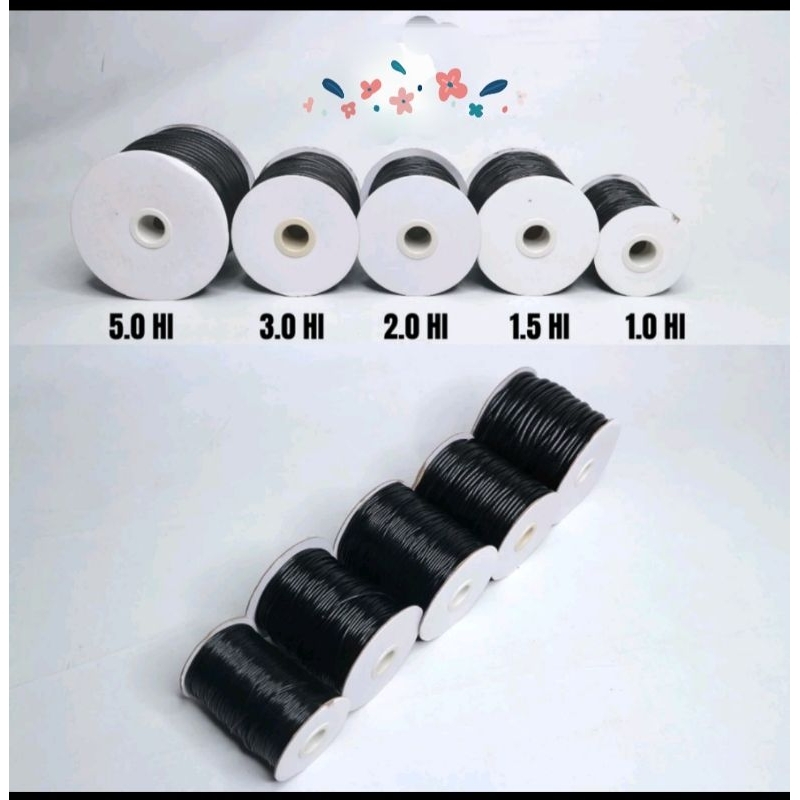

5mtr tali korea hitam 1mm/1.5mm/2mm