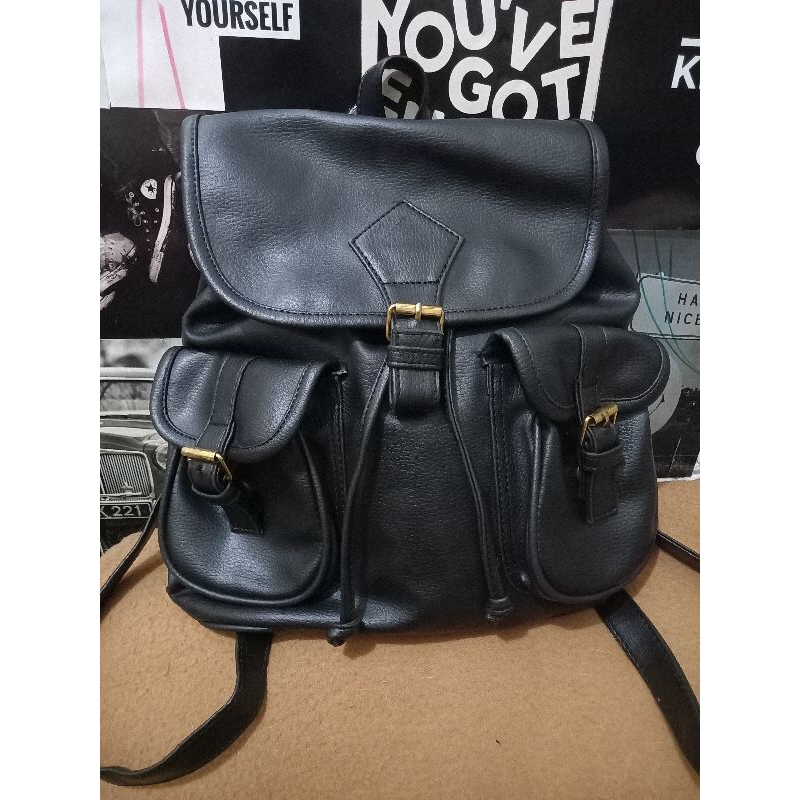 Tas ransel hitam Black Backpack ori Kalani preloved