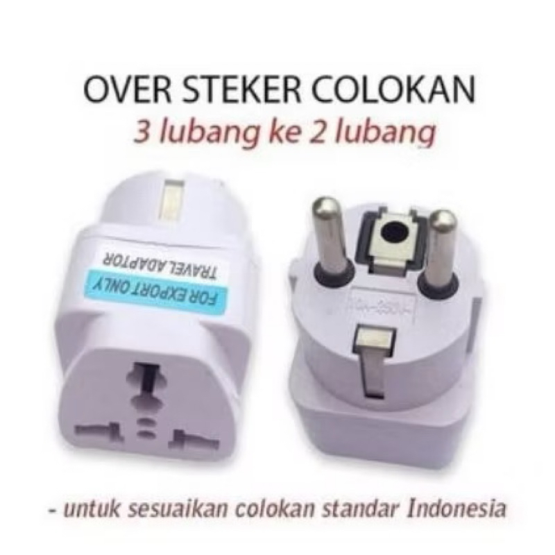 Travel Adaptor Charger Over Steker Colokan Kaki 3 ke 2