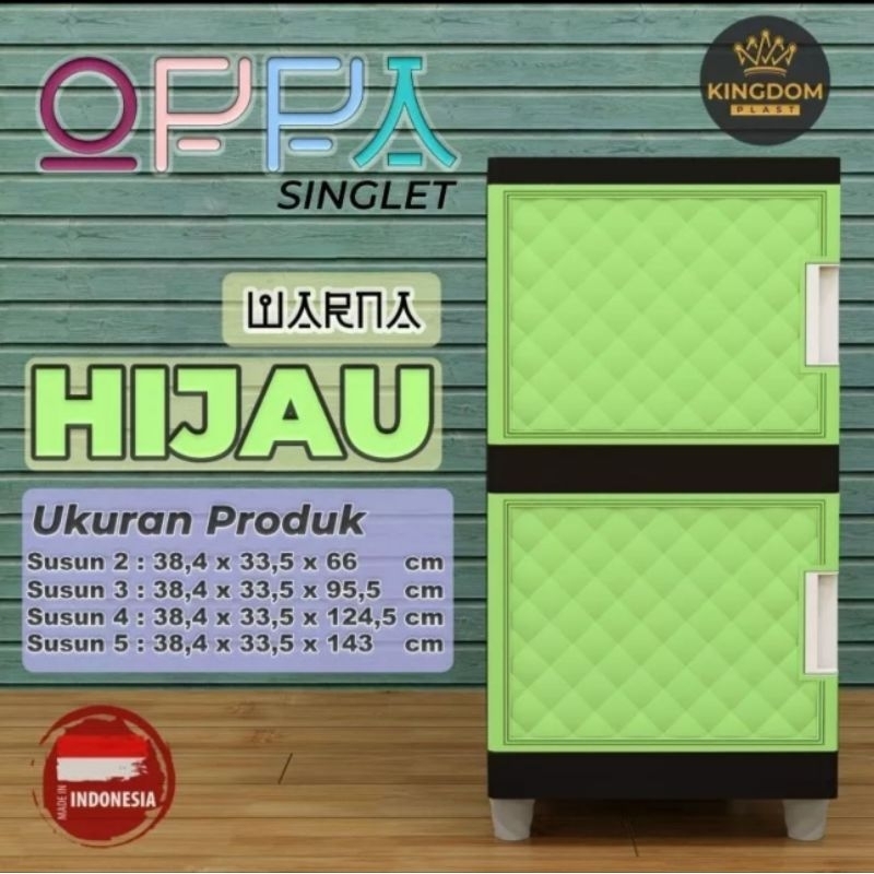 Lemari Plastik Oppa 2 susun / Lemari plastik 2 susun tanpa kunci