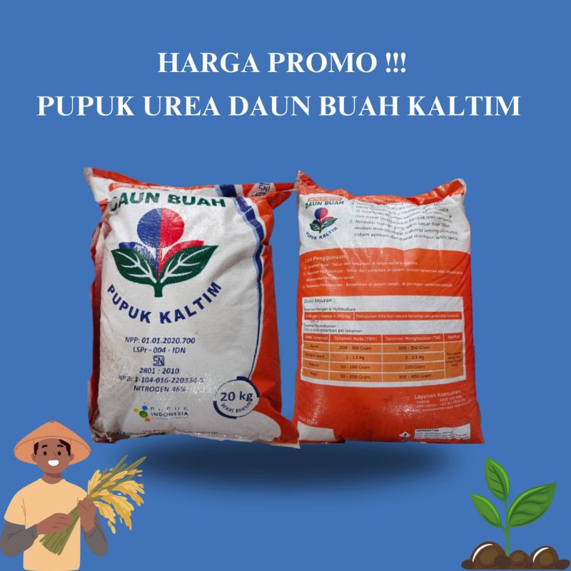 ORIGINAL 100% Pupuk Urea Daun Buah Granul KALTIM Kemasan 20 Kg