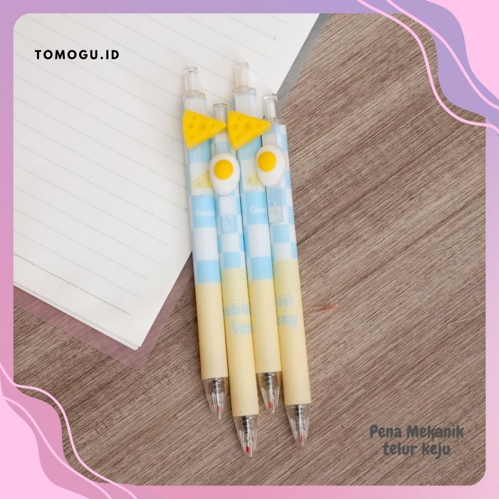

Pena Mekanik Telur Ceplok & Keju Pulpen Cetek Tinta Hitam Pen Bolpen Bolpoint Lucu