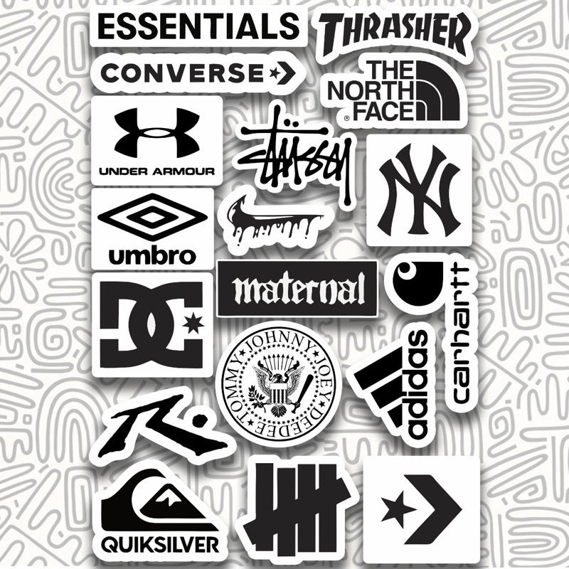 

Sticker Case Laptop Brand || essentials tnf maternal umbro