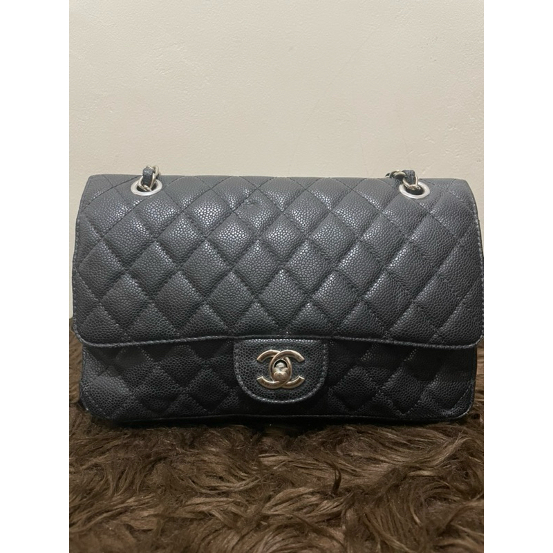 Chanel Classic Caviar Flap Bag Shw zipper EP dengan chip
