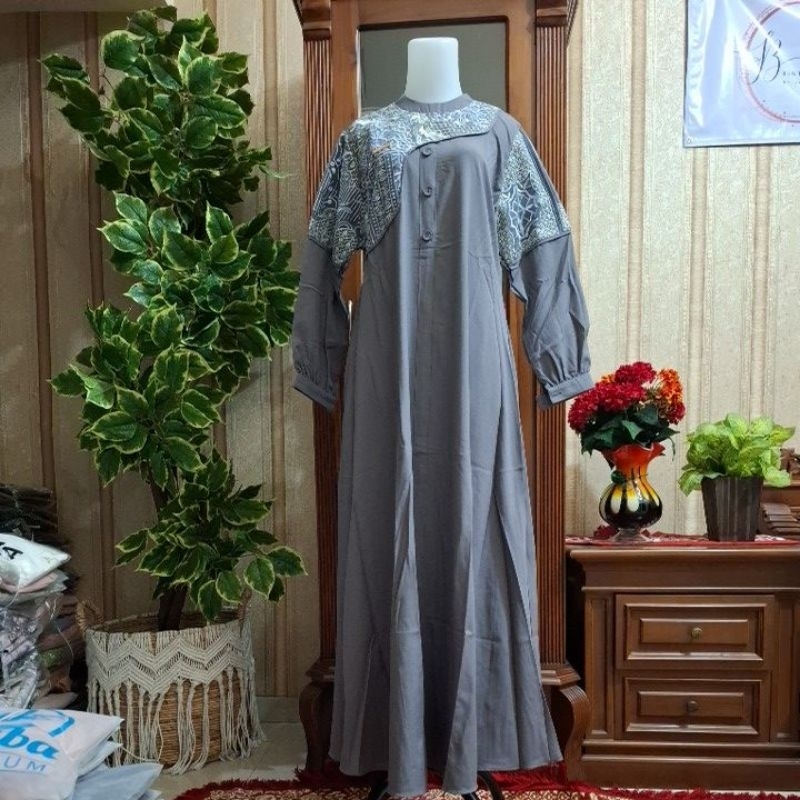 Gamis Jasmine twill tile Fredella fashion terbaru