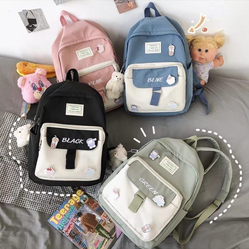 Tas wanita - Tas Ransel - Tas Ransel Sekolah Anak PAUD TK SD SMP SMA  Ada Sekat Laptop dan Tempat Bo