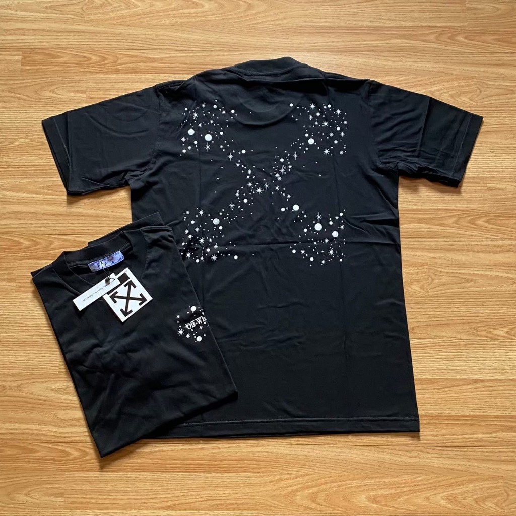 kaos distro unisex pria wanita off white star in galaxy