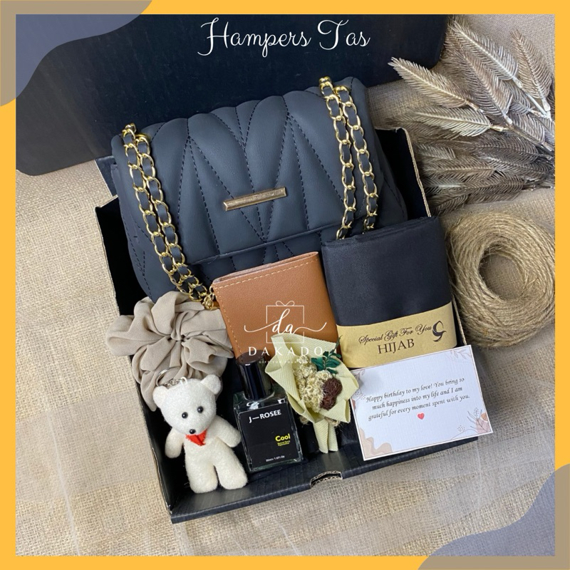 NEW HAMPERS TAS WANITA KADO ULTAH GIFT BOX TAS WANITA PREMIUM HADIAH ULANG TAHUN / HAMPERS GIFT BOX