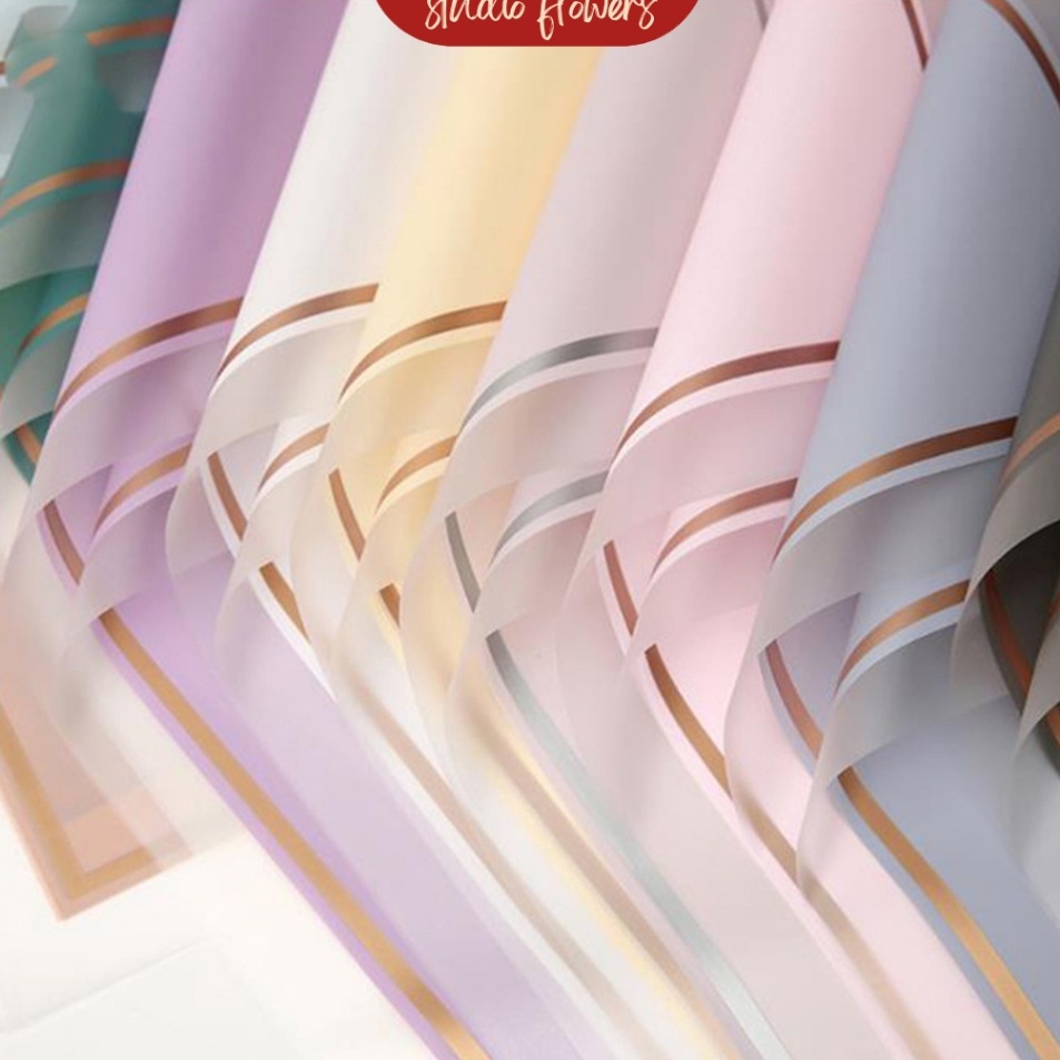 

Baru Terkini 2 LEMBAR Kertas Bunga Buket Gold Frame Transparan Pastel Flower Wrapping Paper Cellophane KB613