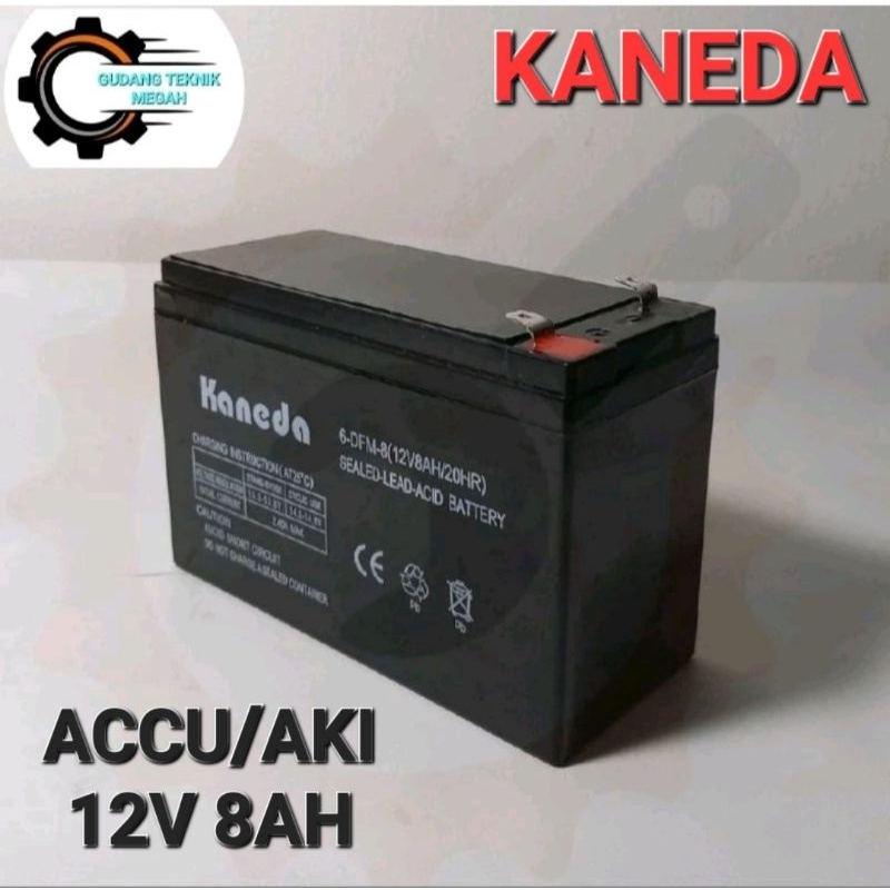 KANEDA AKI KERING ACCU BATTERY UPS 12V 8AH / BATERAI AKI KERING 12 VOLT 8 AMPERE KANEDA