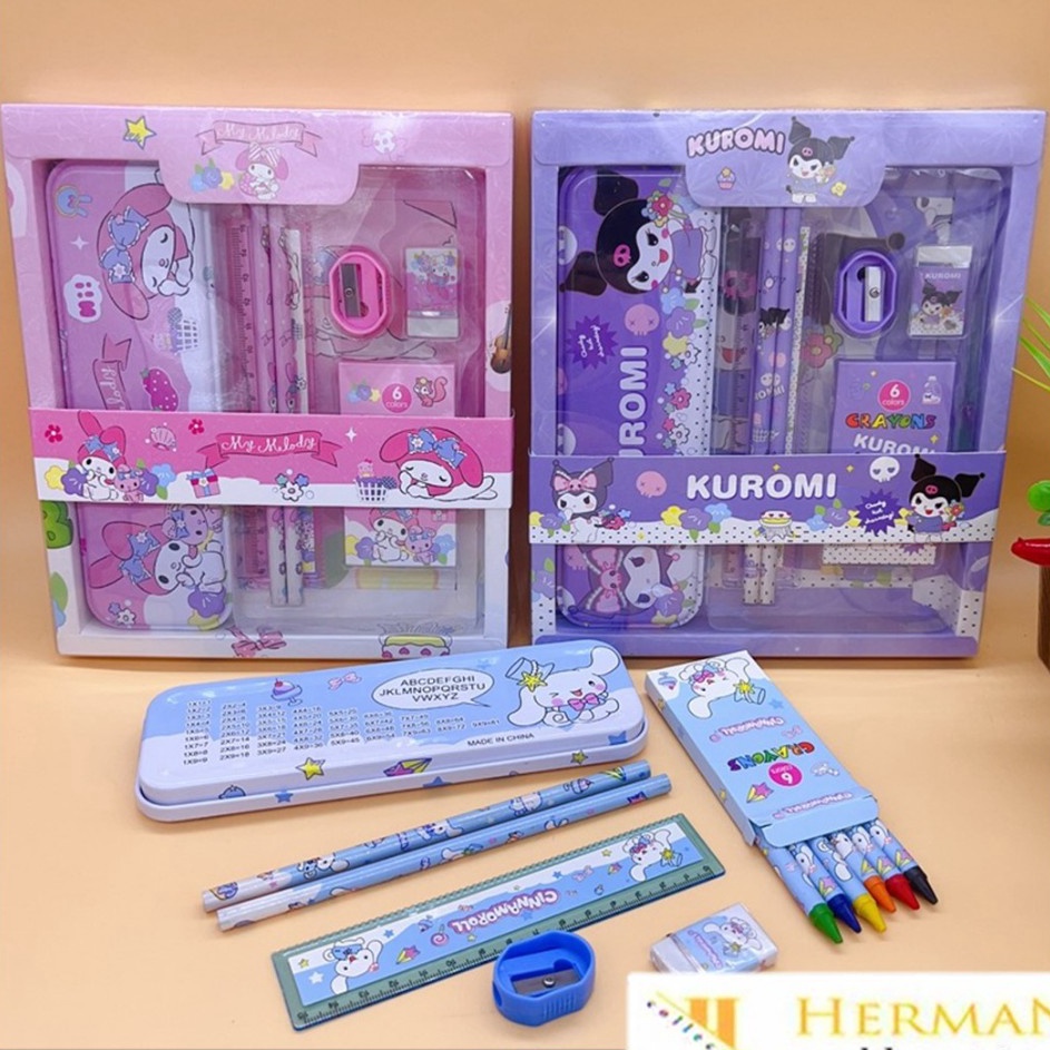 

Best Stock HC Paket Alat Tulis Set 7 in 1 Set Stationery 7in1 Karakter Kartun Alat Tulis Anak Sekolah Penghapus Pengaris Kotak Pensil Penggaris Crayon